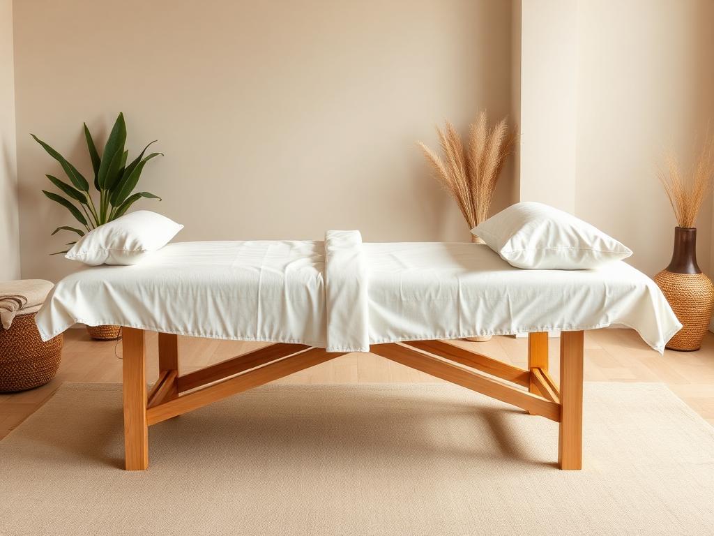 Supportive pregnancy massage setup with comfortable bolsters